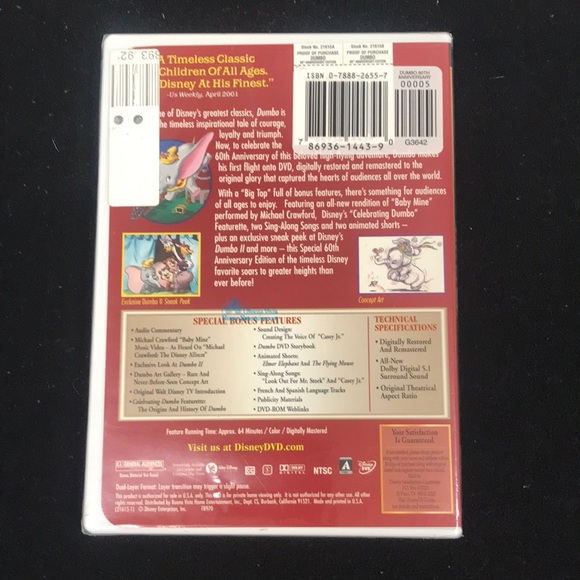Dumbo - Disney DVD NEW - Picture 2 of 2